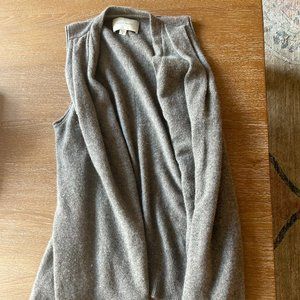 Brochu Walker Cashmere Open Vest (S) Light Brown